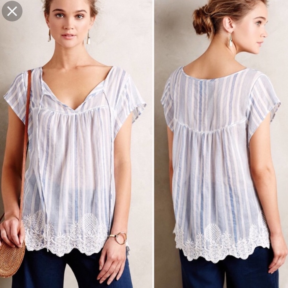 Anthropologie Vanessa Virginia Peasant Top